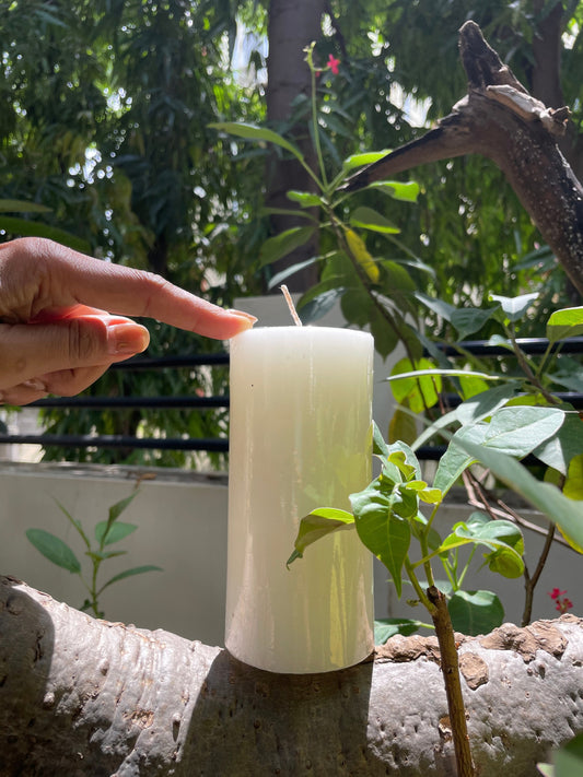 Indiglow round pillar candle for table styling and decorative home displays.