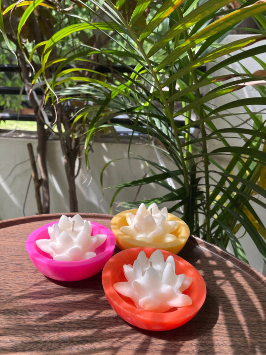 Indiglow Cup Lotus Floater is inspired by Indian craft and culture.