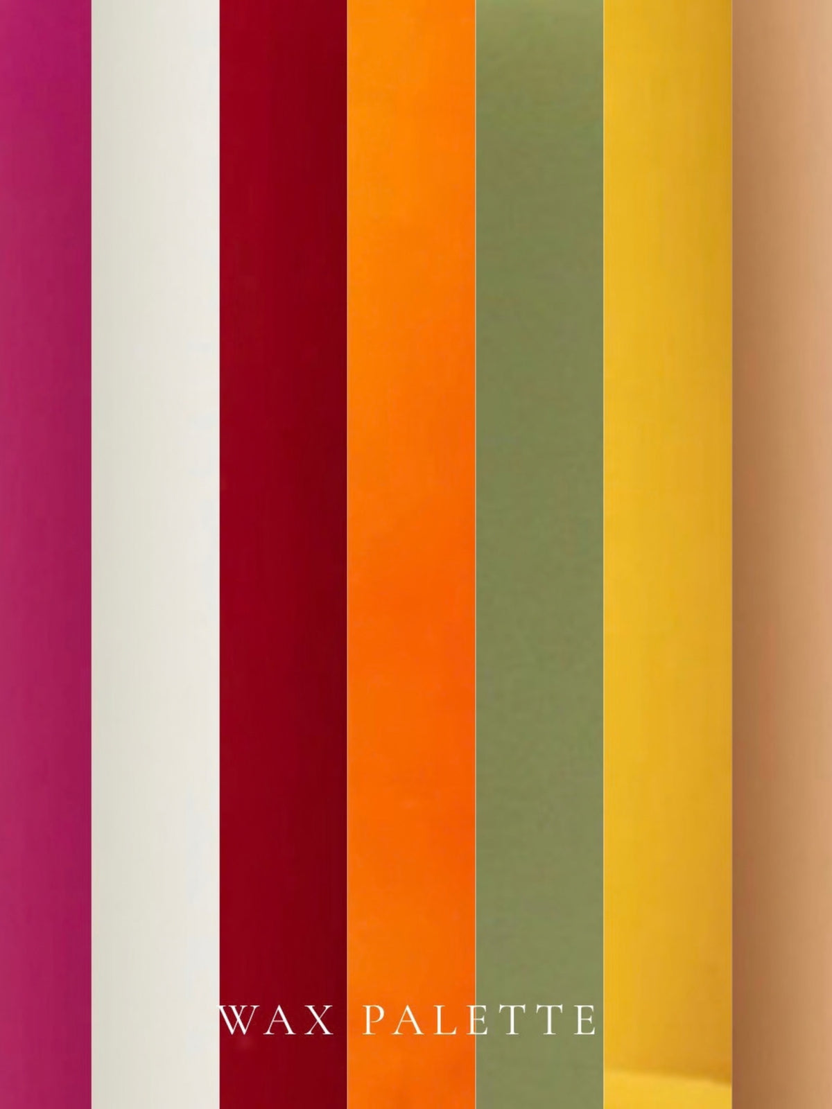 wax swatches to show the colour of the candle